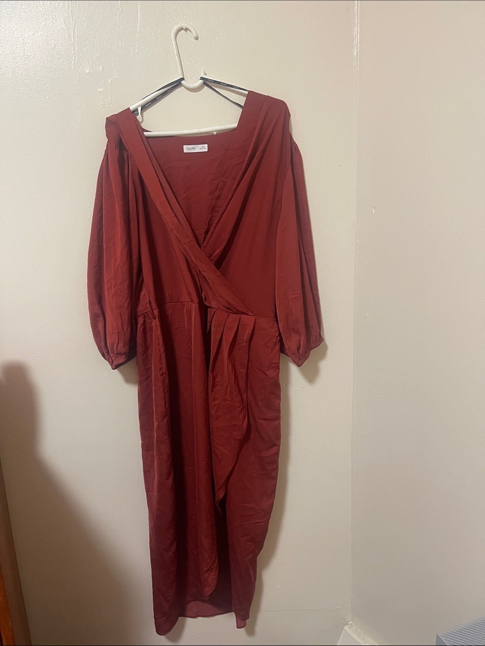 City Chic Rust Red Wrap Maxi Dress